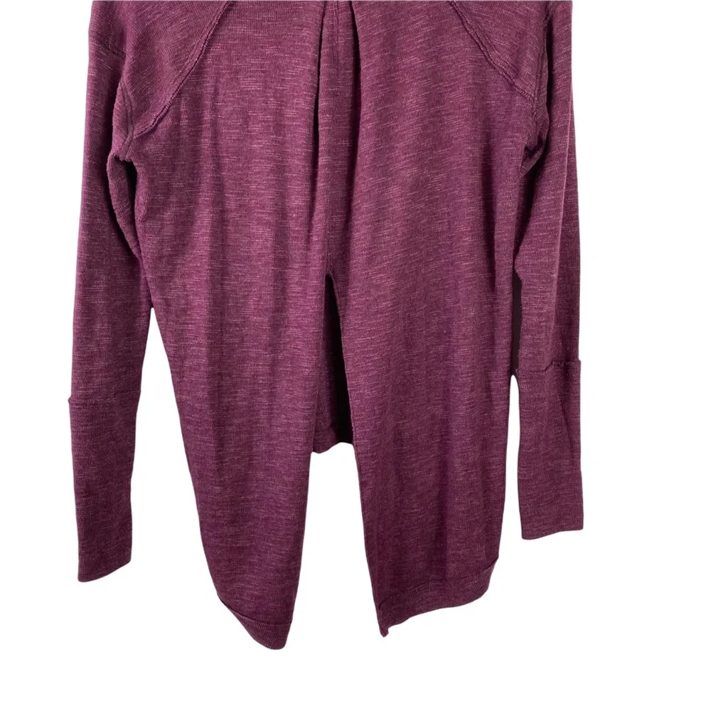 Free People Open Back Turtleneck Sweater Maroon Swing Slit Back SizeXS